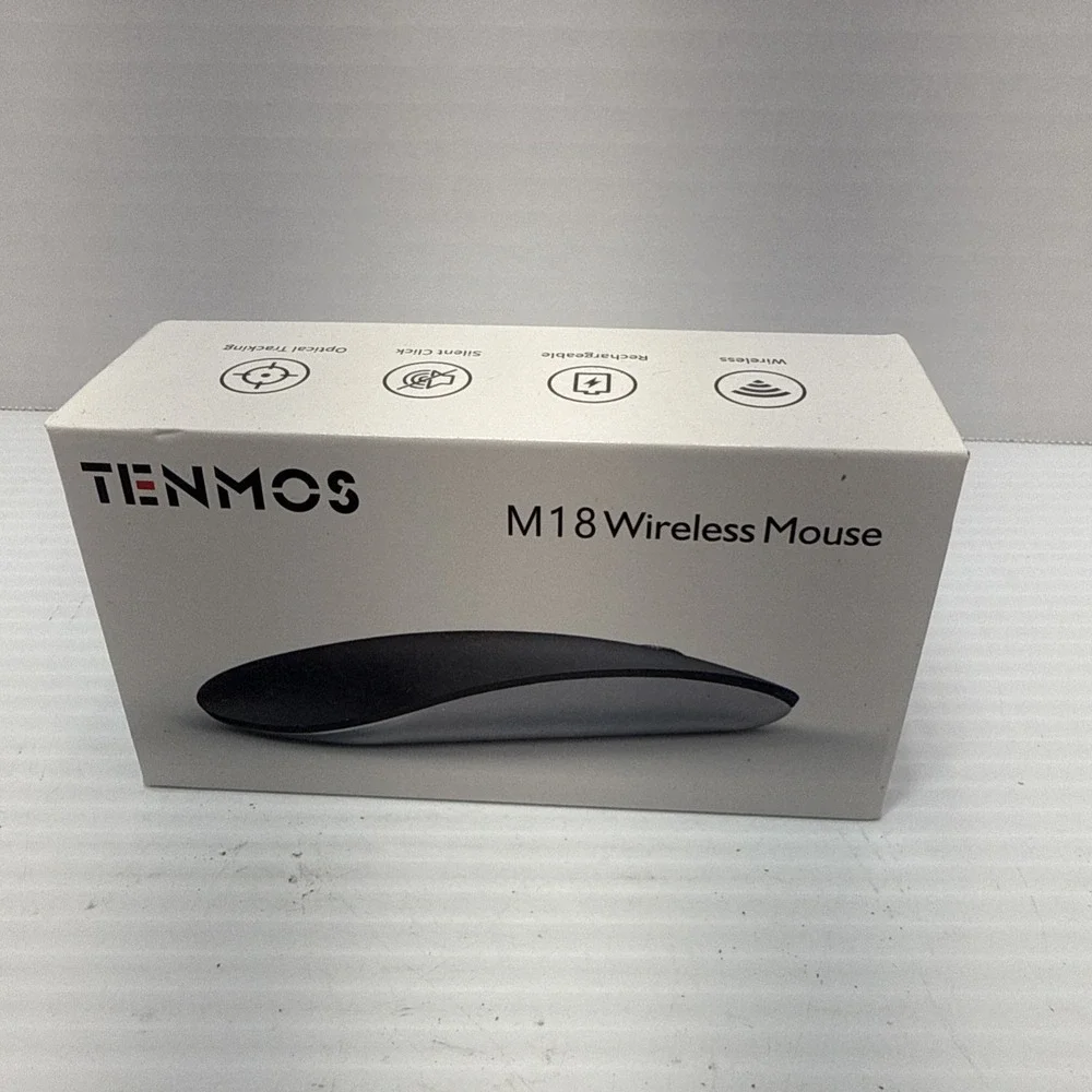 TENMOS M18‎ Wireless Mouse Rechargeable Silent Click Optical Tracking, NIB
